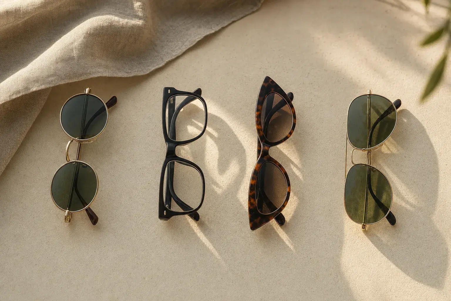 Four face outlines - round, square, oval and heart - each drawn wearing the frame shape the guidance pairs it with